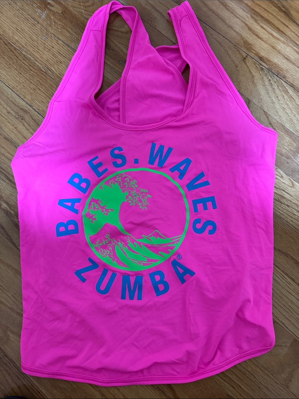 Zumba Fitness Babes Waves Racerback Tank - Neon Pink